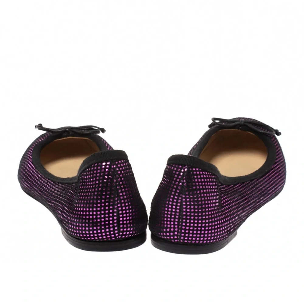 Christian Louboutin Purple Sequined Ballet Flats - Picture 3 of 5